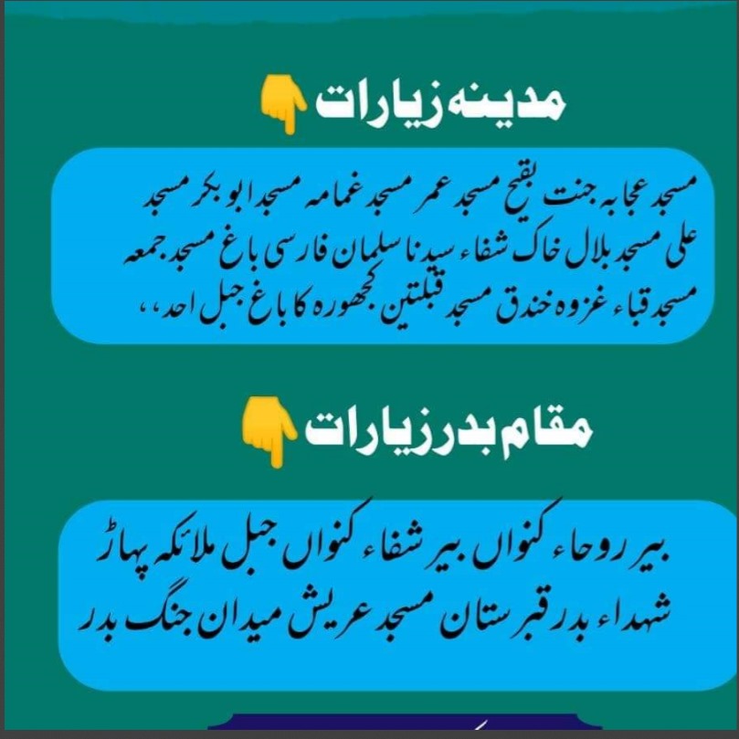 List of ziarat for Makkah and Madinah. Best for Umrah visit